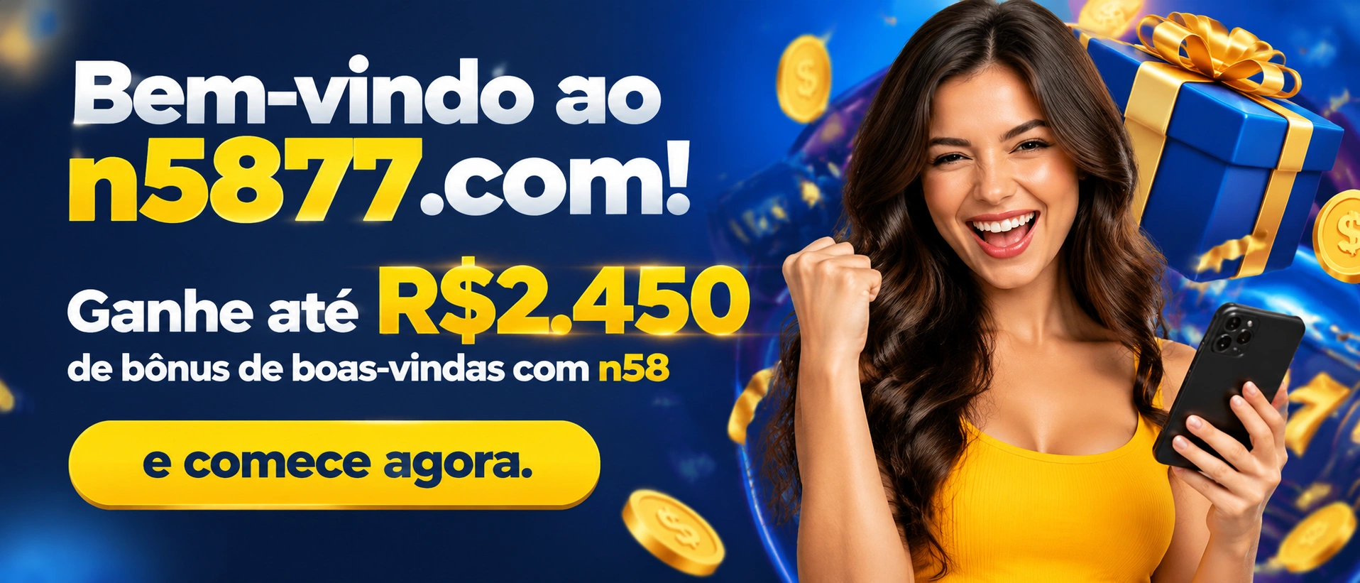 Visão geral da interface da n58 com foco no acesso ao cassino online