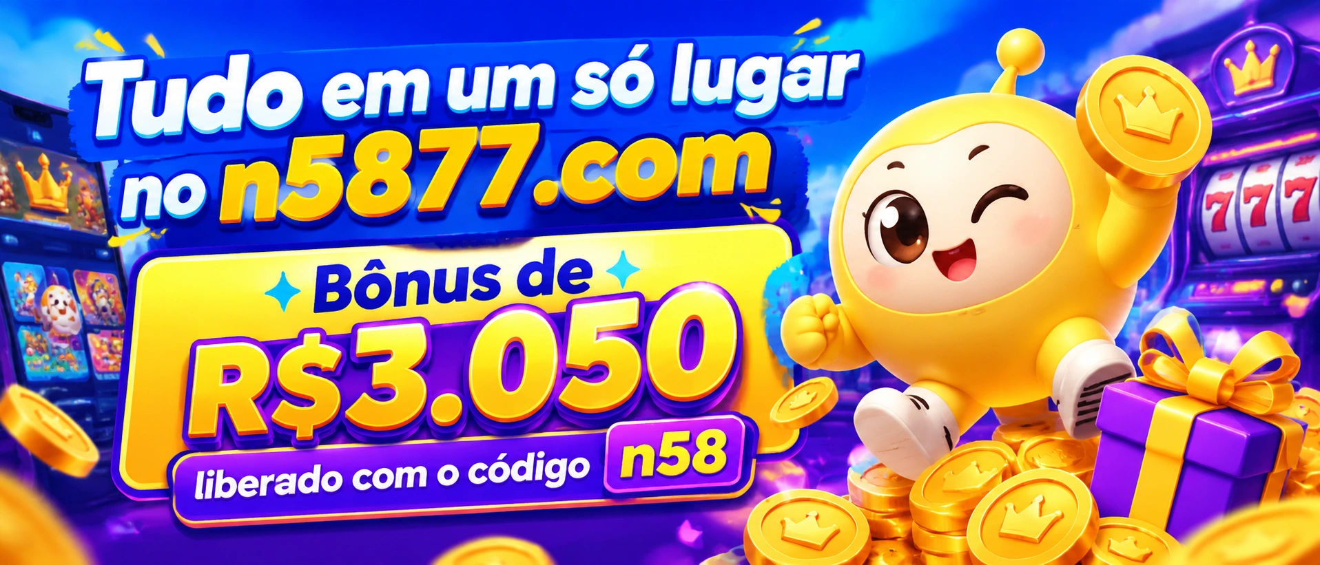 Área de jogos da n58 com categorias e títulos de slots em destaque