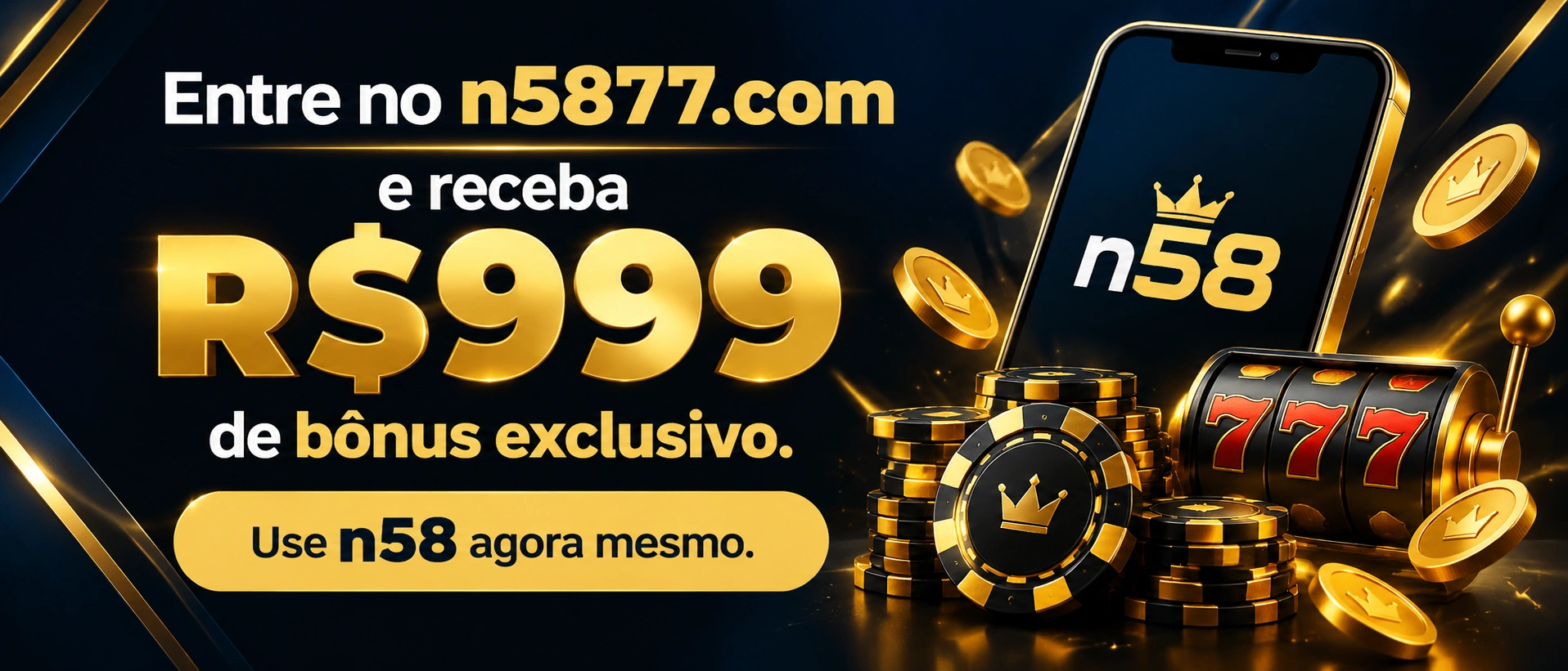 Destaque promocional da n58 com foco em bônus e áreas de recompensas
