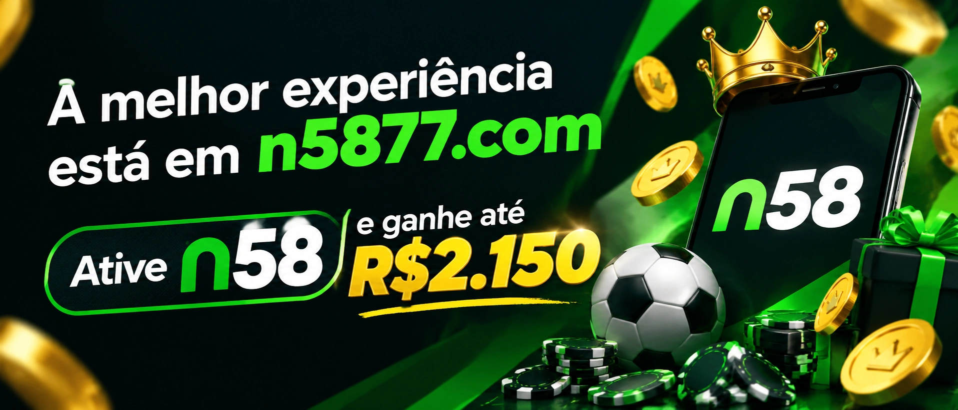 Tela de conta da n58 com saldo, bônus, VIP e informações de comissão