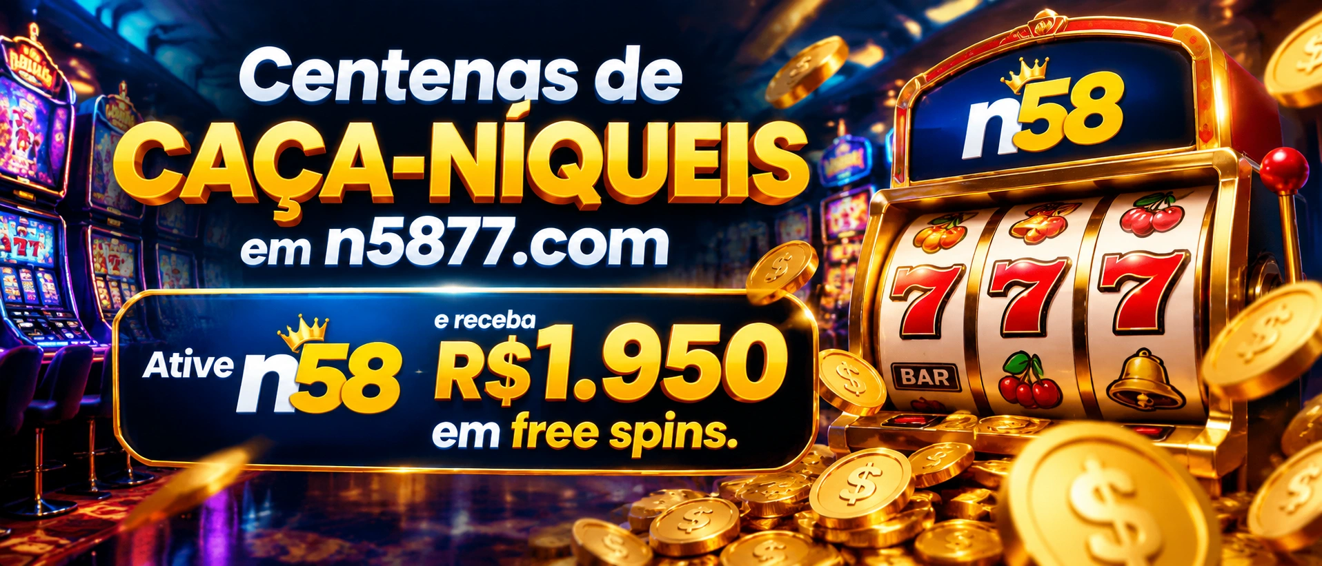Tela móvel do n58 com slots online e acesso visual para jogar no celular